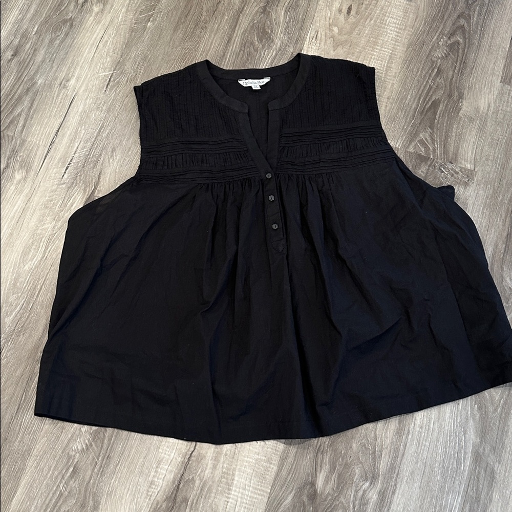 NEW Ophelia Roe 3X Black Sleeveless Tank Top Shirt NWT